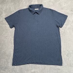 Barefoot Dreams Polo Shirt Mens Large Blue Soft Smart Casual Basic Everyday